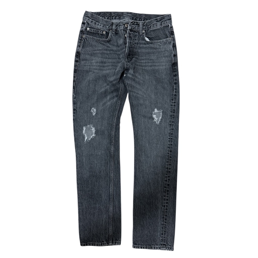 Men's Black Distressed Jeans slim